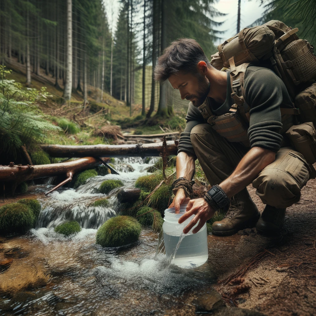 create an image of a man preparing pemmican